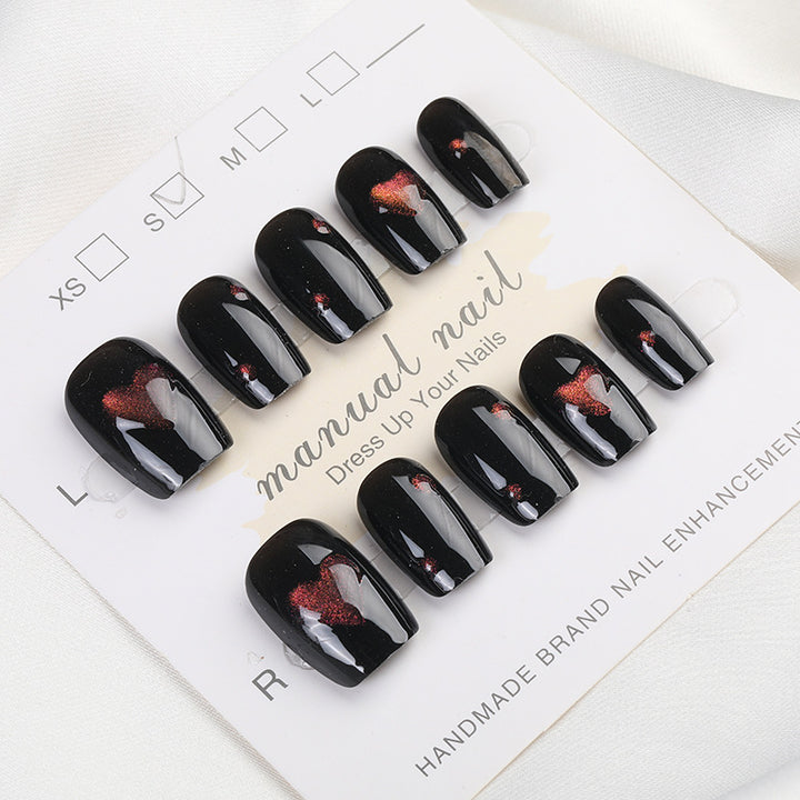 Heart Pattern Press-On Nail Set Kalsten