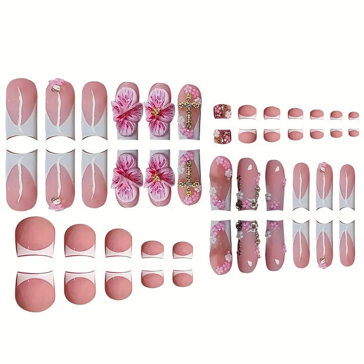 3D Floral Decorative Press-On Nails Set Kalsten