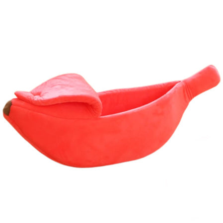 Banana-Shaped Cozy Cat Bed  Dog Bed
