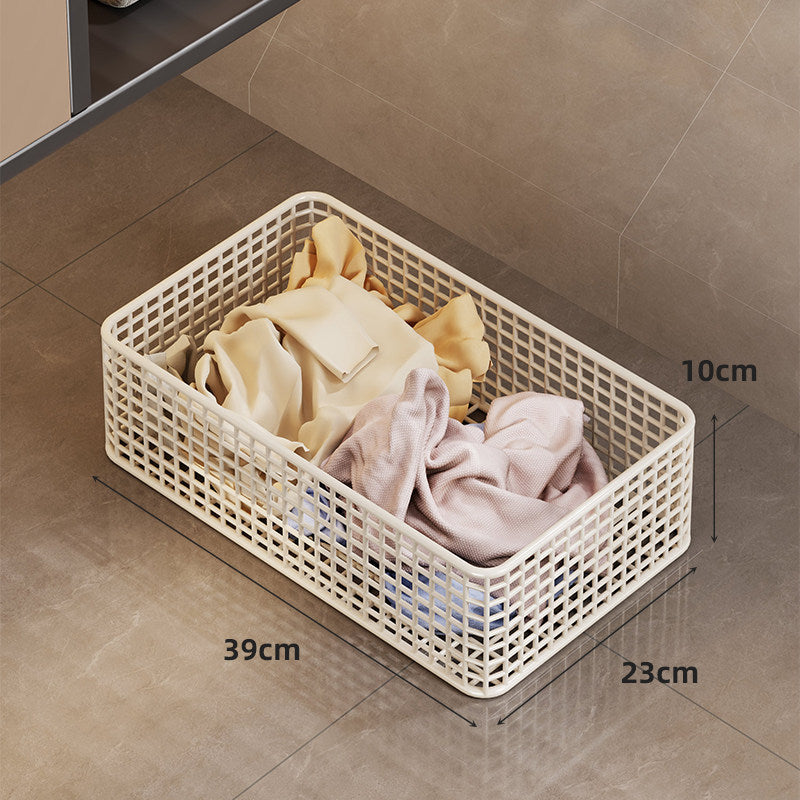 Under-Cabinet Low-Profile Rolling Mesh Storage Crate with Four Swivel Locking Casters