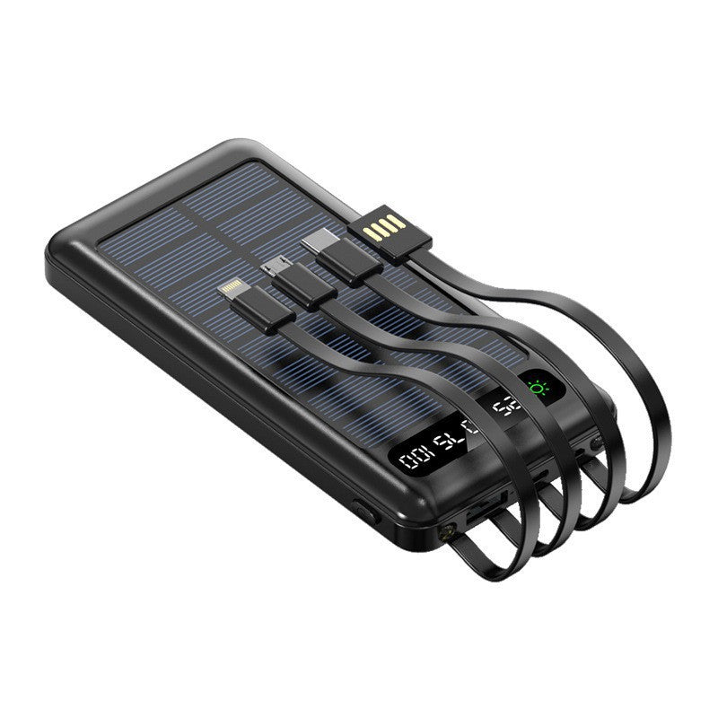 Solar-powered power bank with integrated charging cables Kalsten