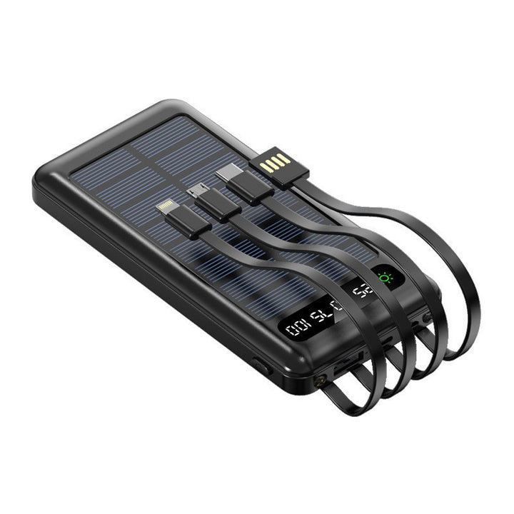 Solar-powered power bank with integrated charging cables Kalsten