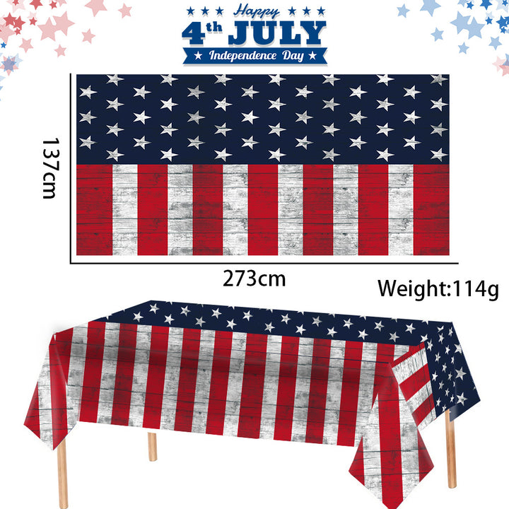 Unisex nan waterproof polyester tablecloth in vintage star stripe design Kalsten