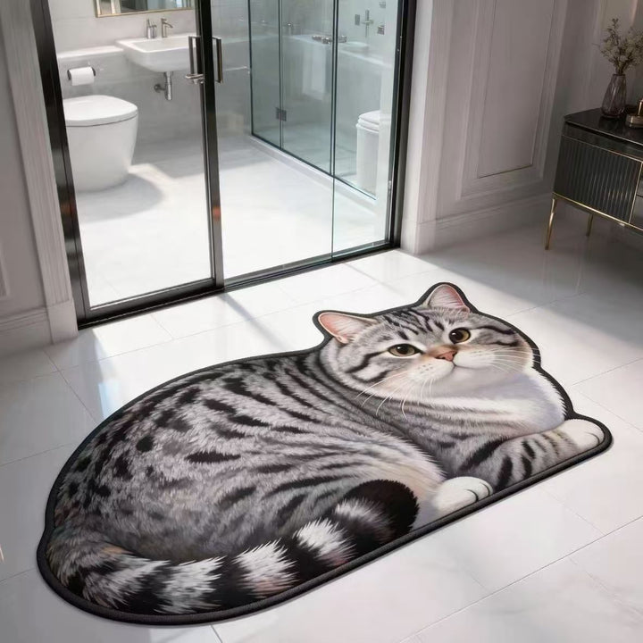 Plush Cat-Shaped Bath Mat