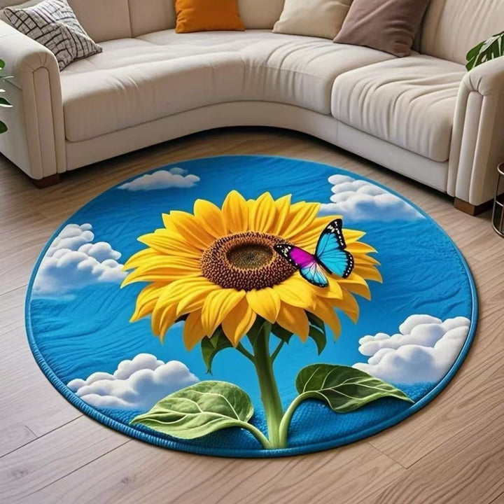 Plush Sunflower Decorative Area Rug Kalsten