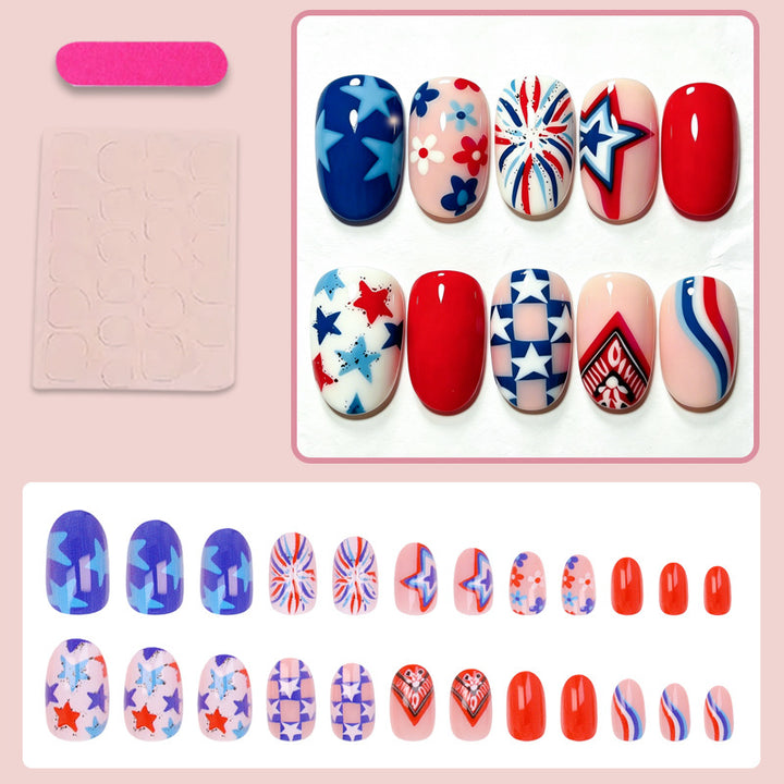 Artificial nail set with creative star and heart patterns Kalsten