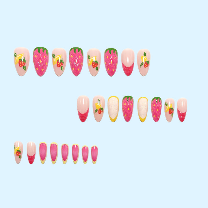 Artificial nails with fruit motif and glitter accents Kalsten