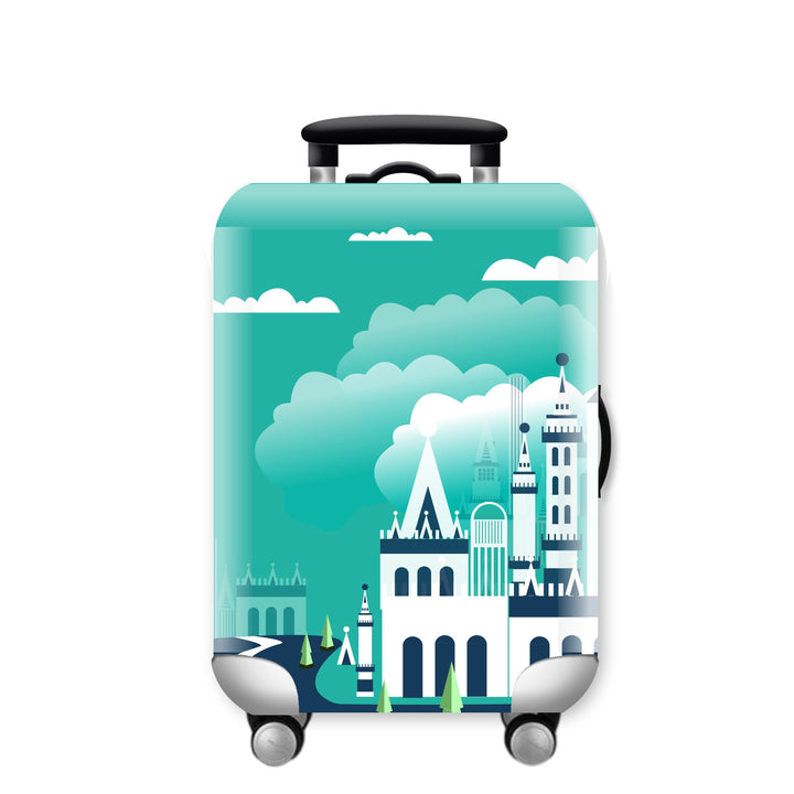 Women Hard Shell Suitcase with Urban Skyline Motif Kalsten