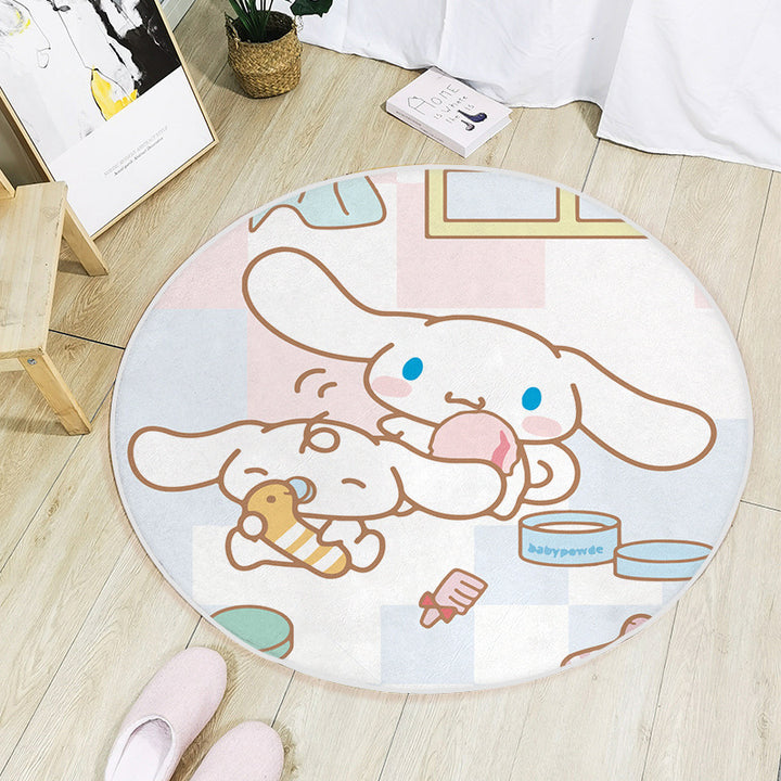 Cute Cartoon Bunny-Themed Area Rug