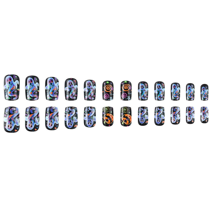 Artistic Halloween-Themed Press-On Nail Design Kalsten