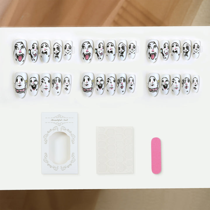 Creative Nail Art Set with Face Designs Kalsten