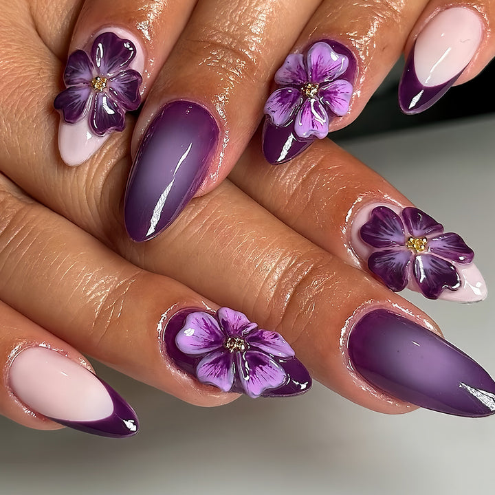 Floral 3D Press-On Nail Extensions Kalsten