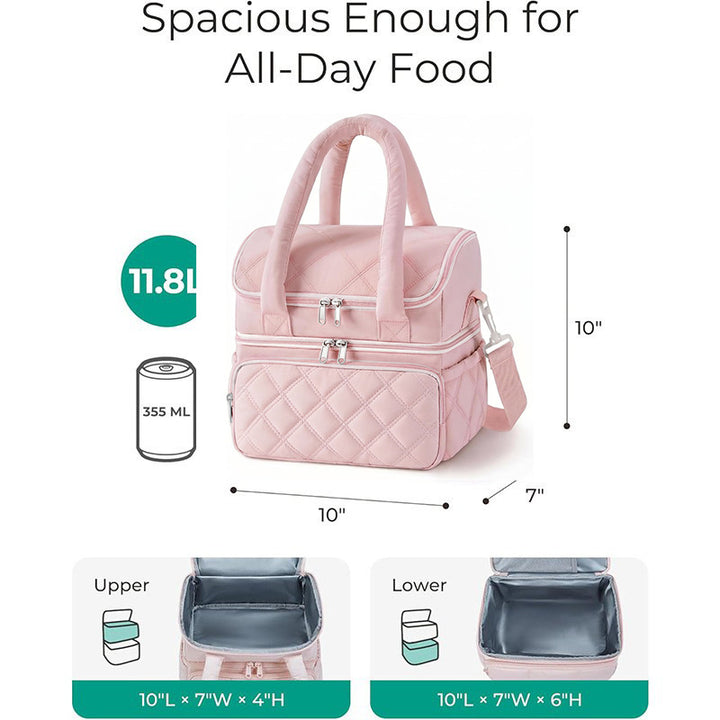 Stylish Quilted Insulated Lunch Tote Kalsten