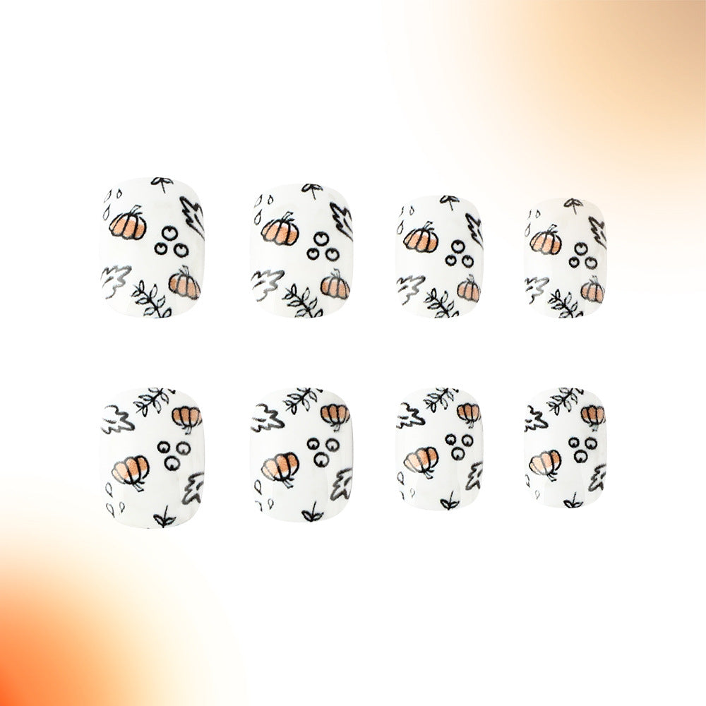Seasonal Pumpkin-Themed Nail Art Kalsten