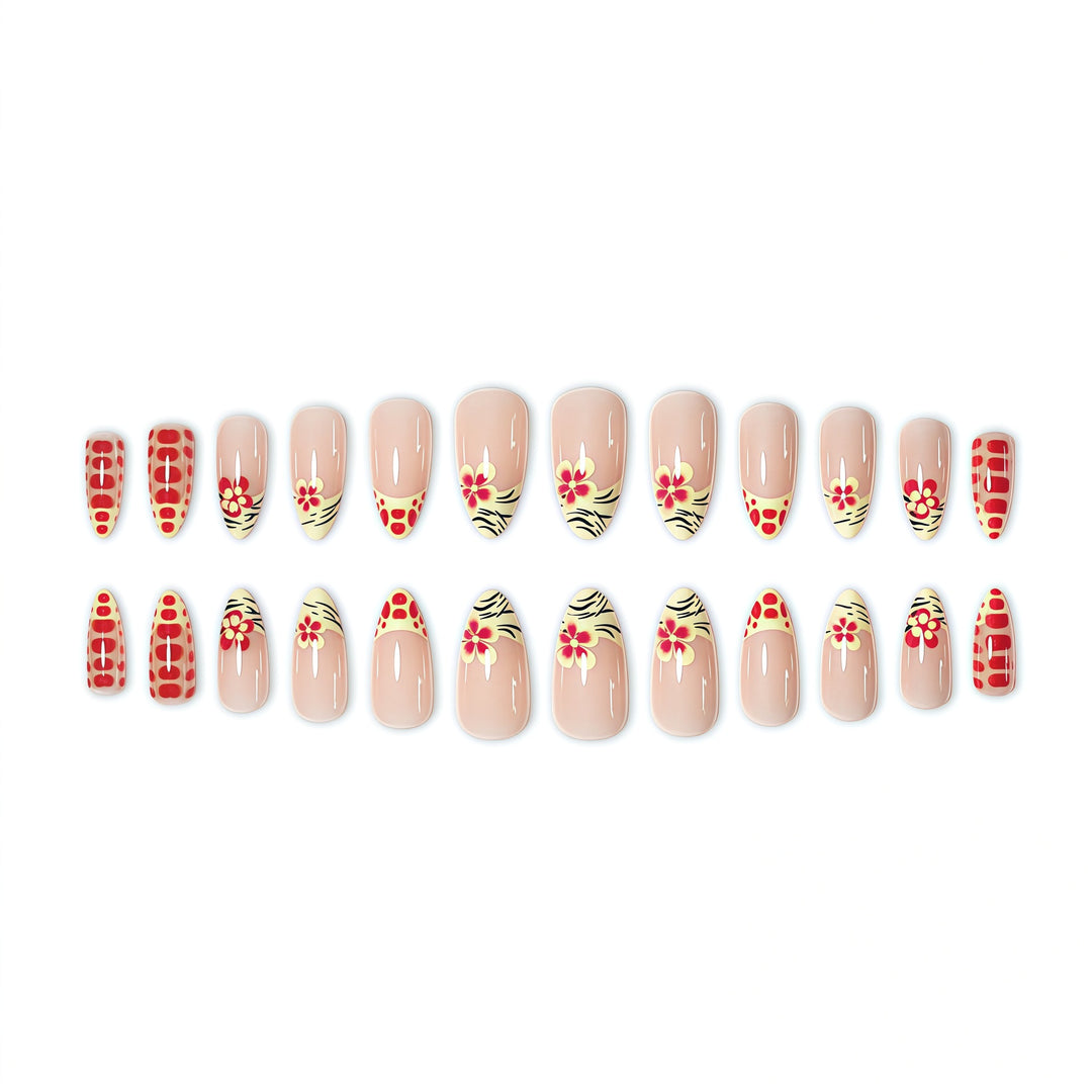 Artistic Floral Design Press-On Nail Extensions Kalsten