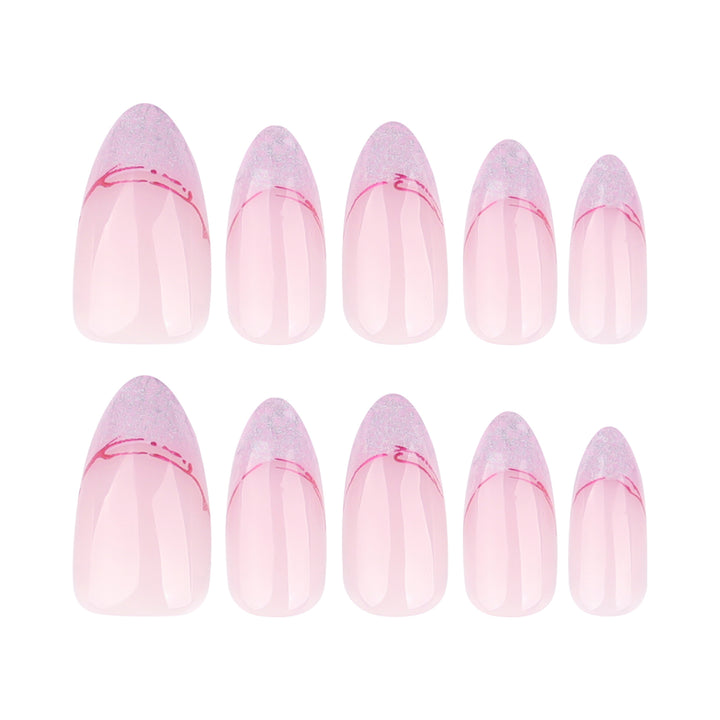 Artful Stiletto Nails with Glitter and Ombre Design Kalsten
