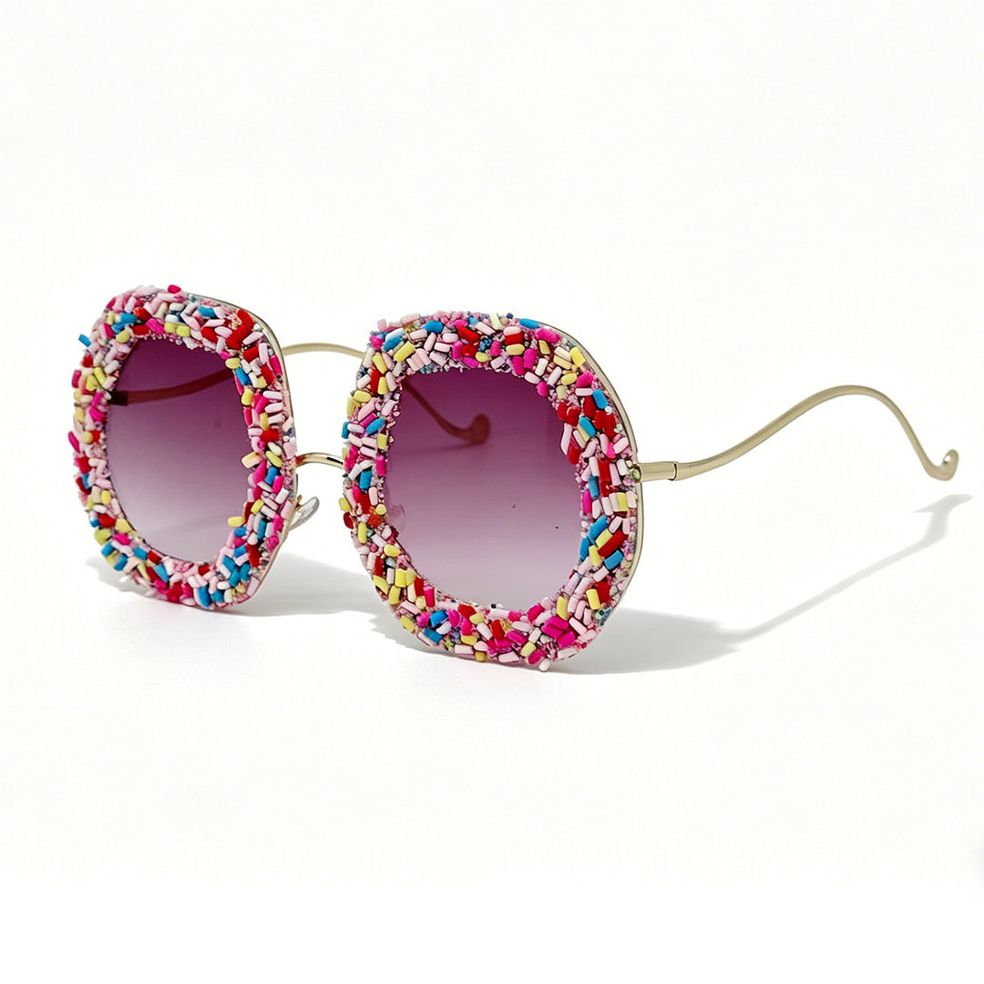 Ladies creative designer sunglasses with colorful jewelry frame Kalsten