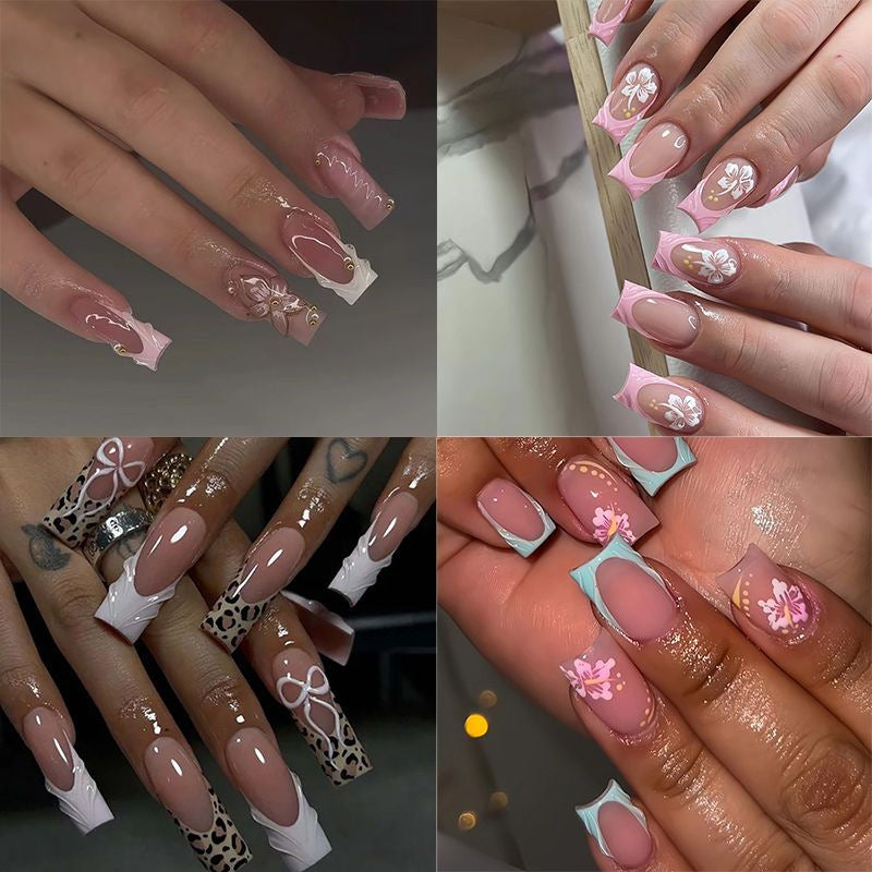 Elegant Floral Acrylic Nail Design Enhancements Kalsten