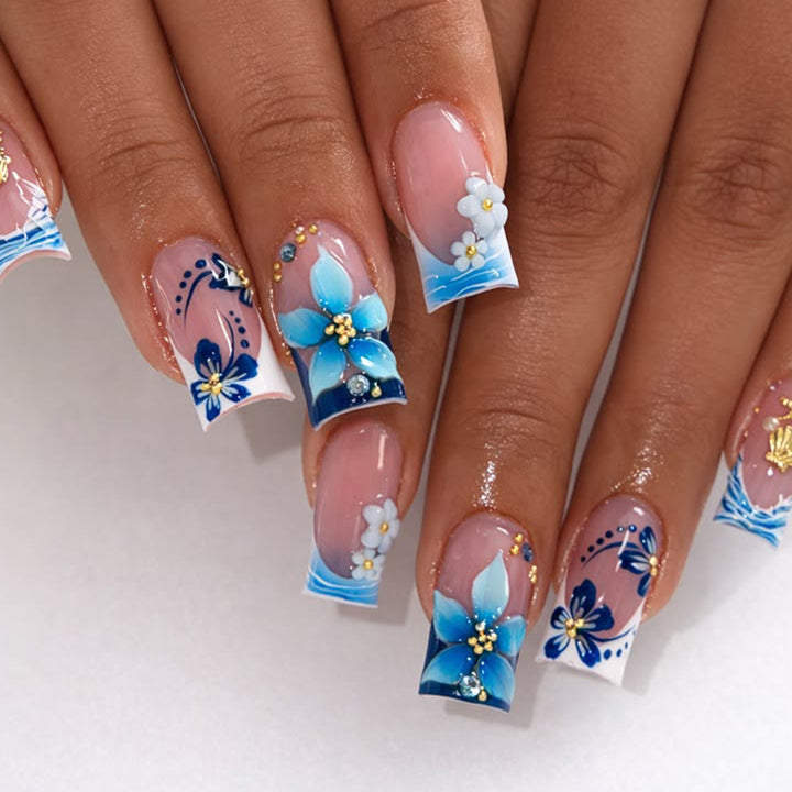 Tropical Floral 3D Nail Art Extensions Kalsten