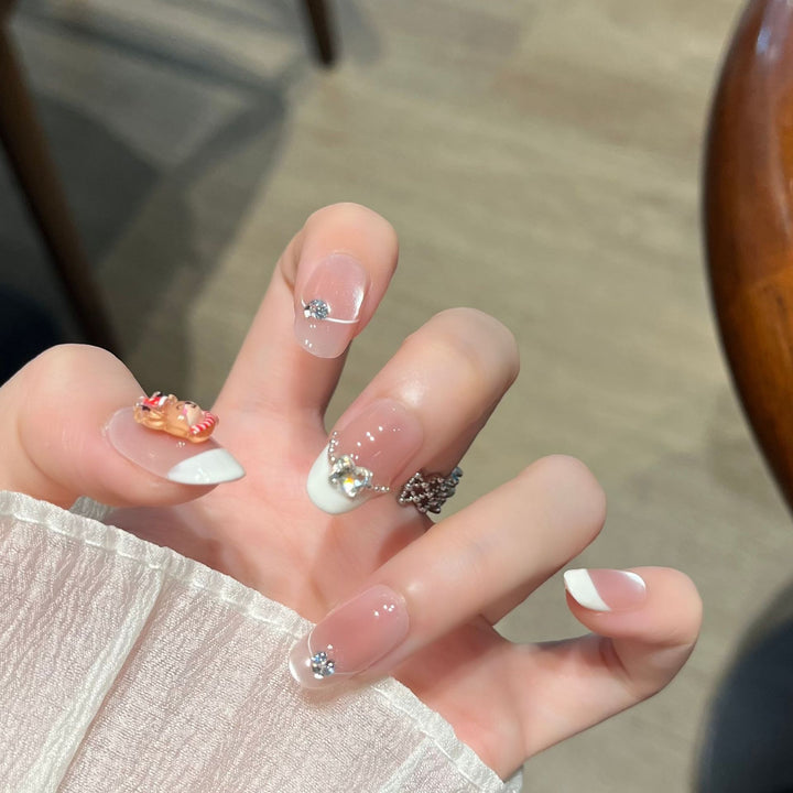 Artistic French Tip Press-On Nails Kalsten