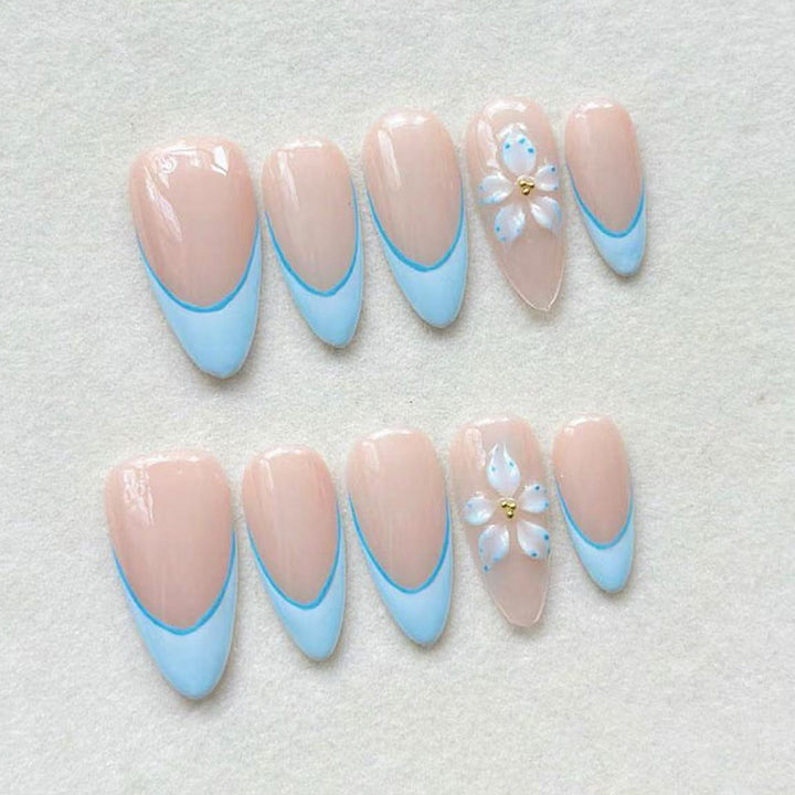 Artistic French Tip Press-On Nails Kalsten