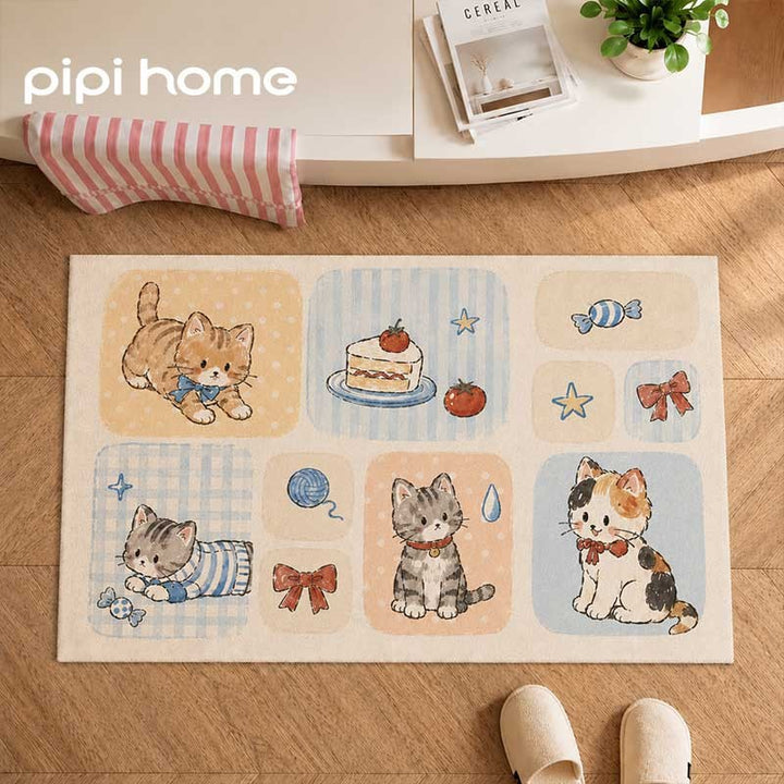 Cute Cat-Themed Indoor Area Rug Kalsten