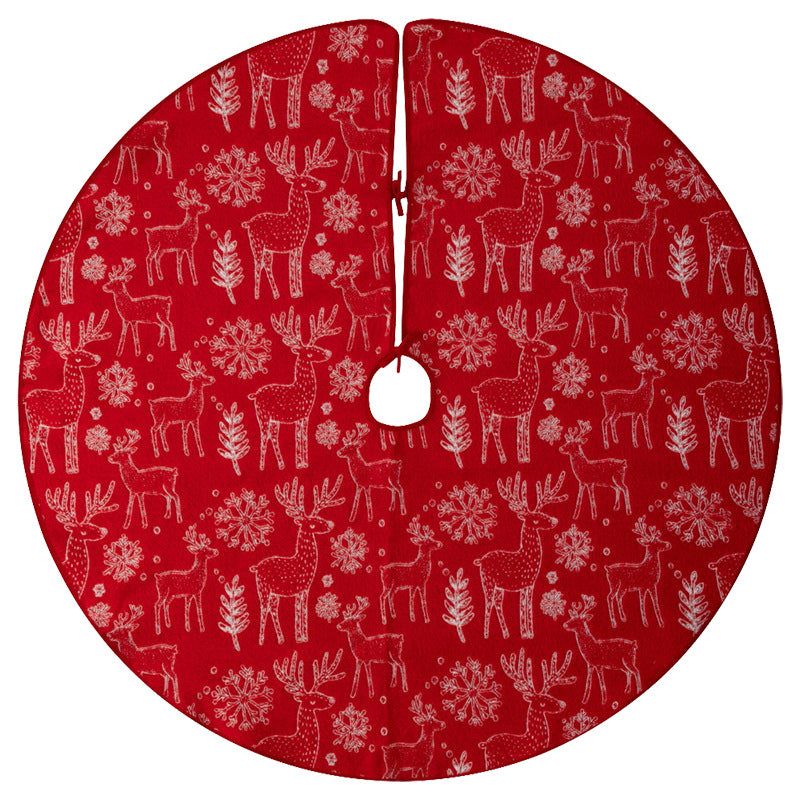 Festive Reindeer Pattern Christmas Tree Skirt