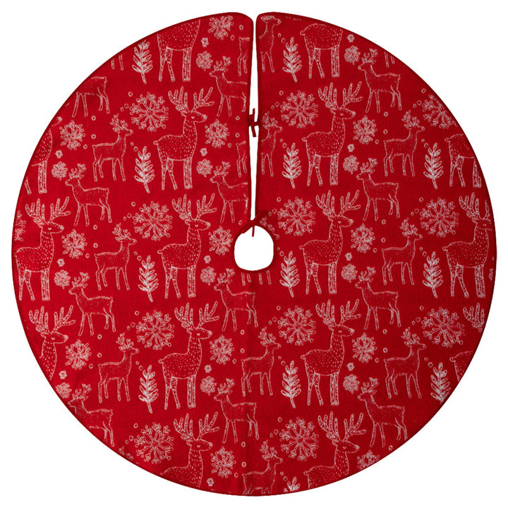 Festive Reindeer Pattern Christmas Tree Skirt