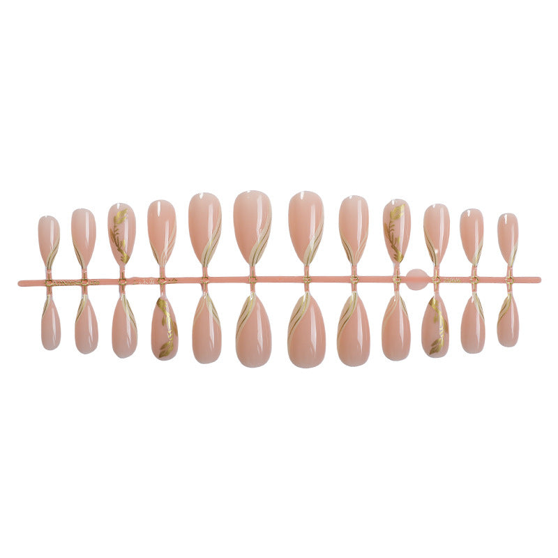 Elegant Press-On Nail Set with Floral Accent Designs Kalsten