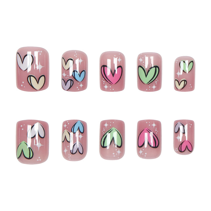 Heart-Design Press-On Nail Set Kalsten