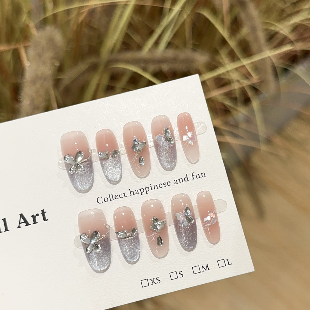 Elegant Floral Press-On Nail Art Set