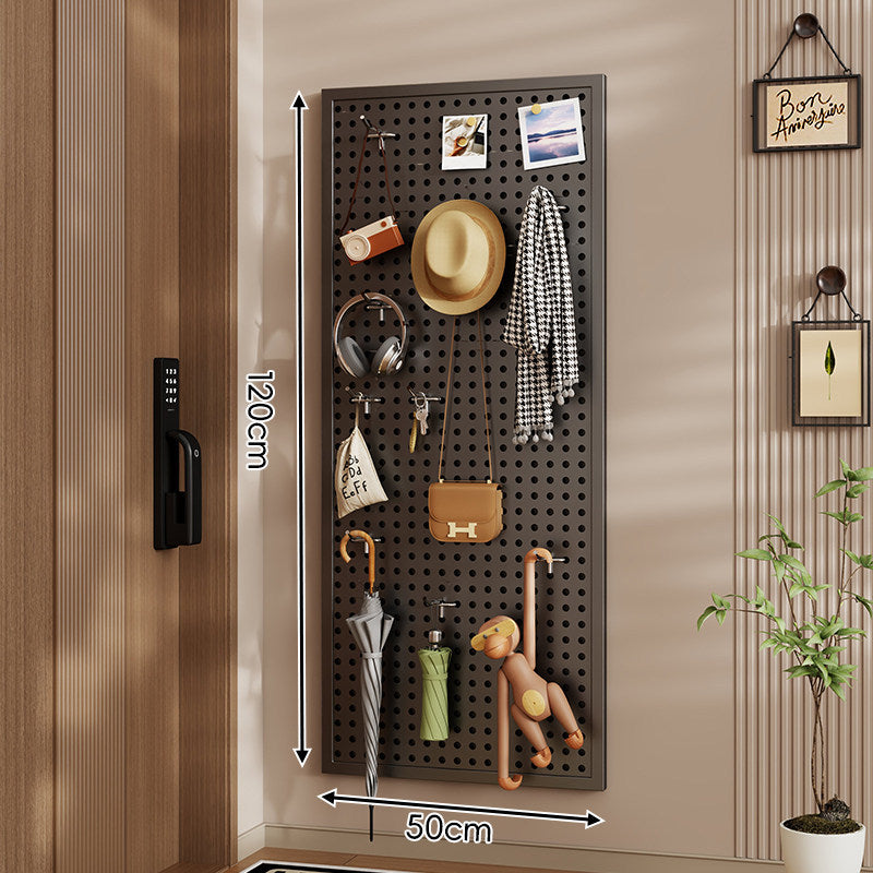 Wall-Mounted Perforated Pegboard Organizer Panel Large Square with Modular Hooks and Accessories