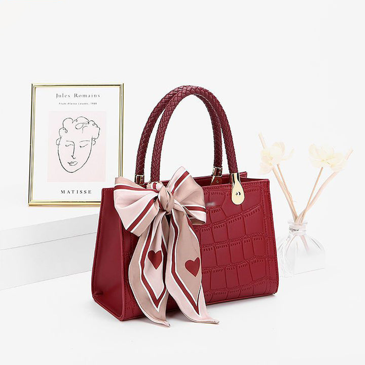 Structured Crocodile-Embossed Handbag Kalsten
