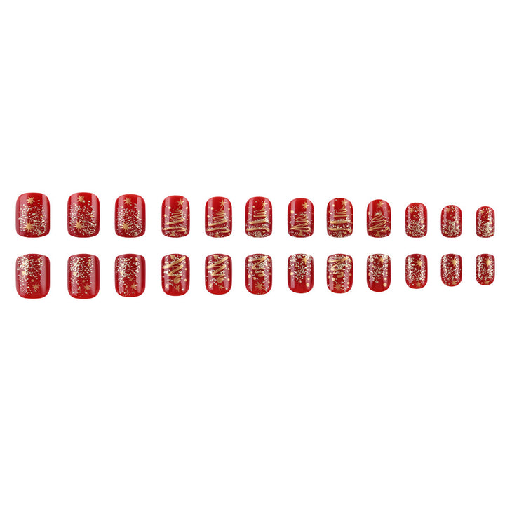 Festive Holiday-Themed Press-On Nail Art Kalsten