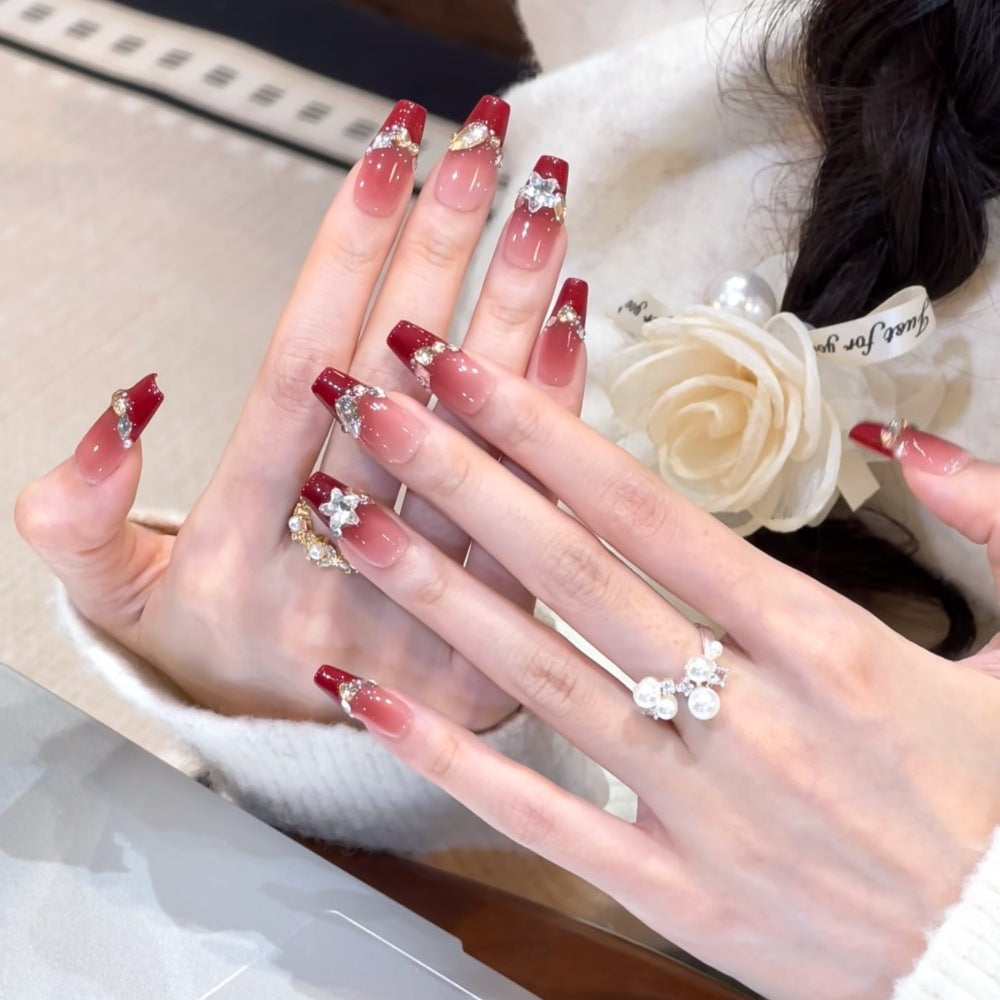 Artistic Press-On Nail Set with Whimsical Character Designs Kalsten