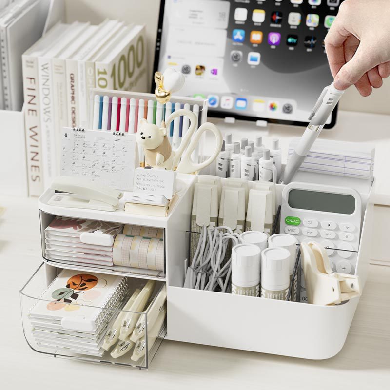 Multi-Functional Desk Organizer with Drawers and Compartments Kalsten