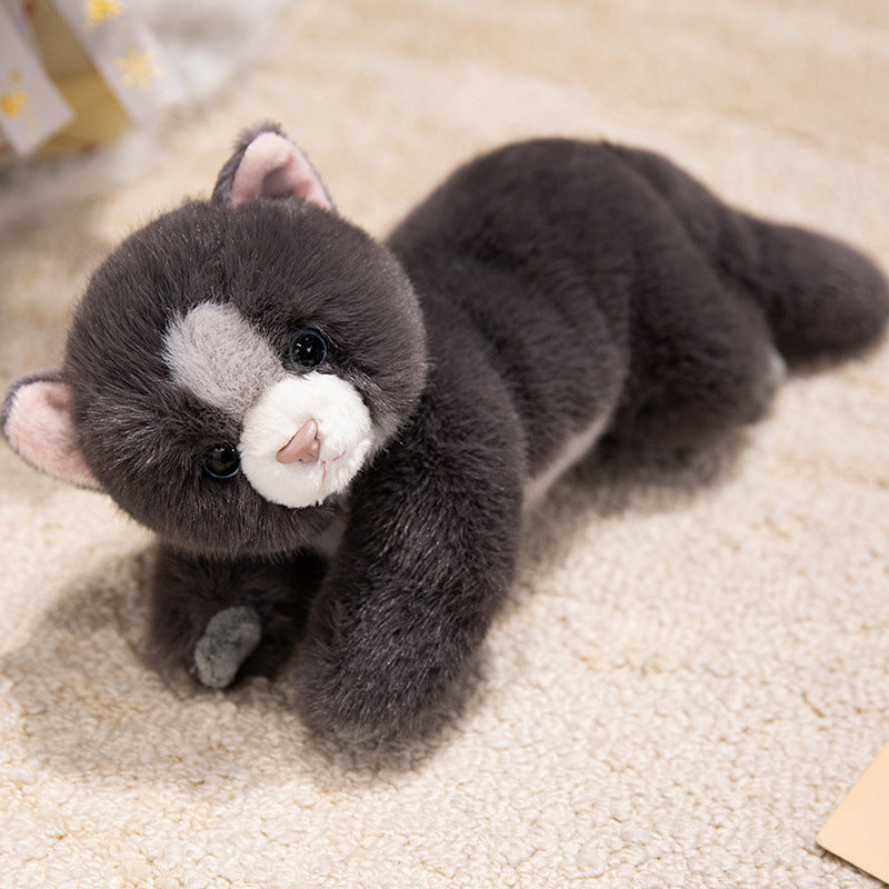 Plush Lying Ferret-Style Cuddle Companion with Ultra-Soft Faux Fur, Weighted Huggable Body & Embroidered Face Kalsten