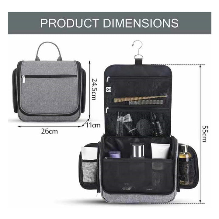 Elegant cosmetic bag with hanging hook and versatile compartments Kalsten