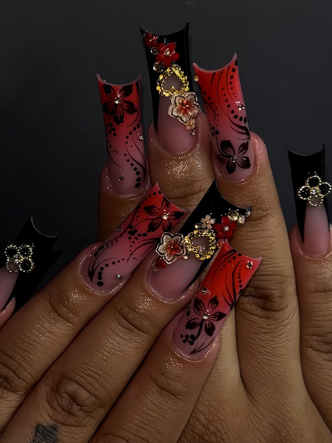 Artistic Long Stiletto Press-On Nails Kalsten