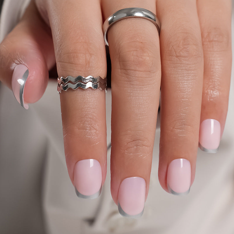 Artificial Nails in Natural French Tip Design Kalsten