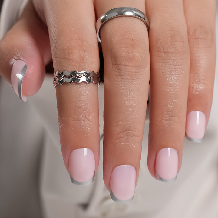 Artificial Nails in Natural French Tip Design Kalsten