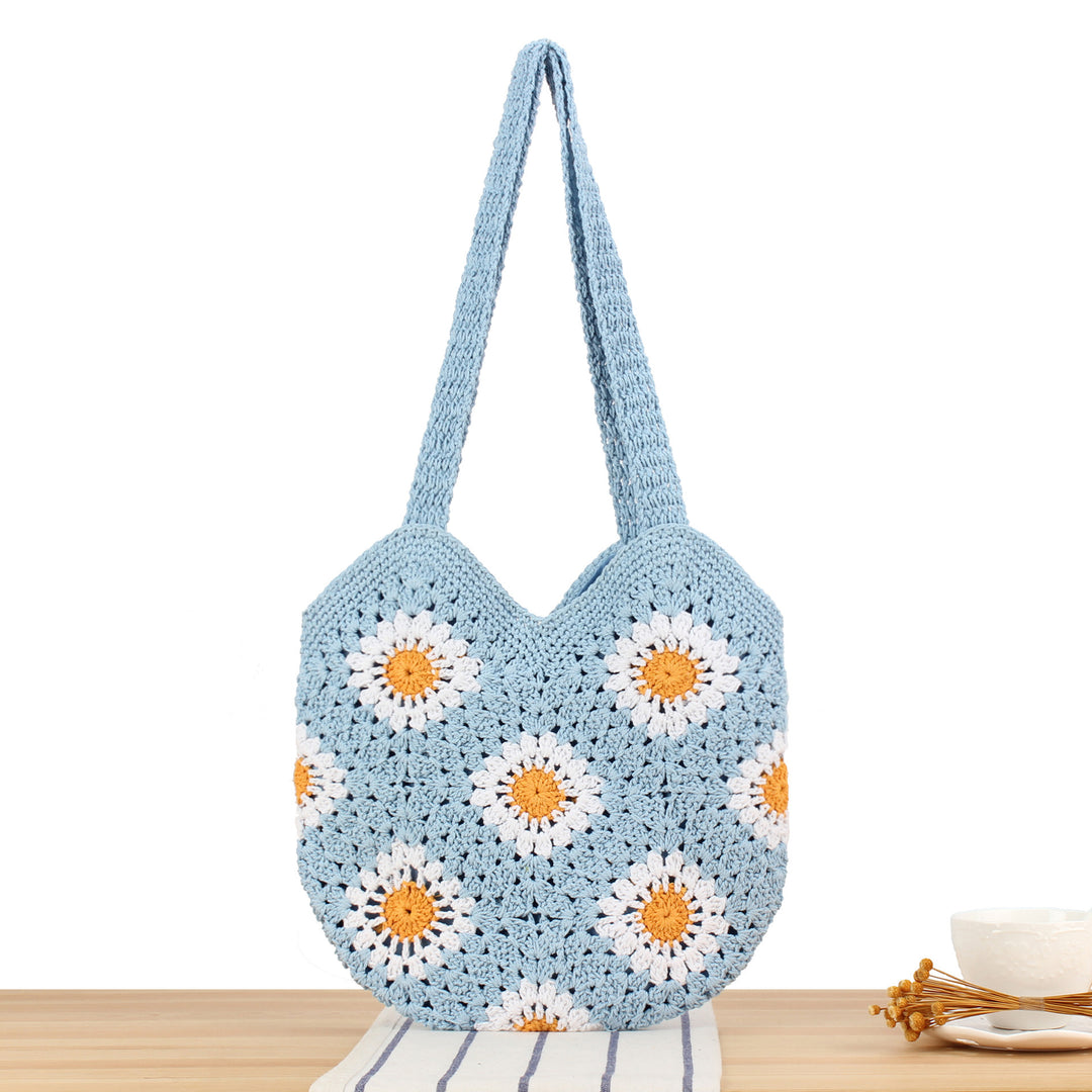 Crochet shoulder bag with floral designs Kalsten