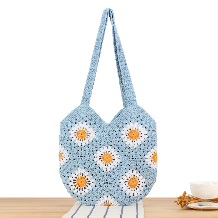 Crochet shoulder bag with floral designs Kalsten
