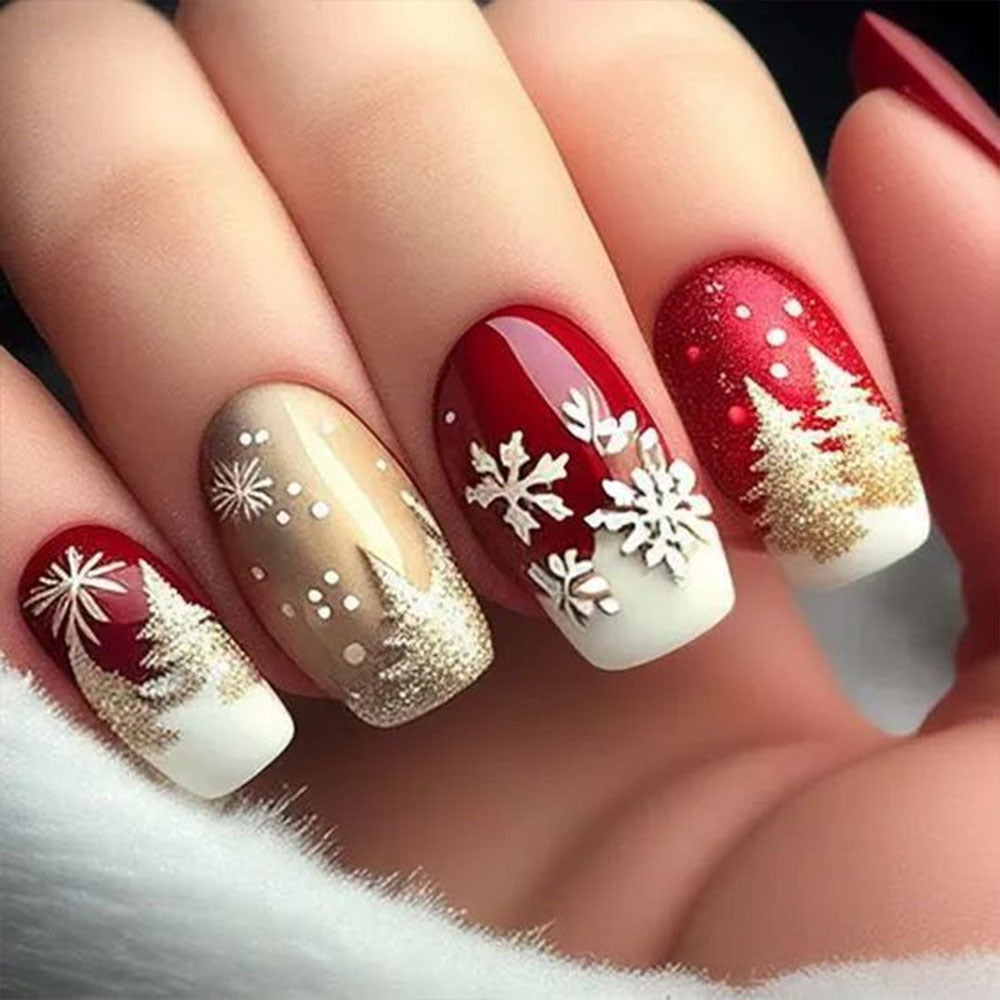 Artificial nails with festive winter design Kalsten