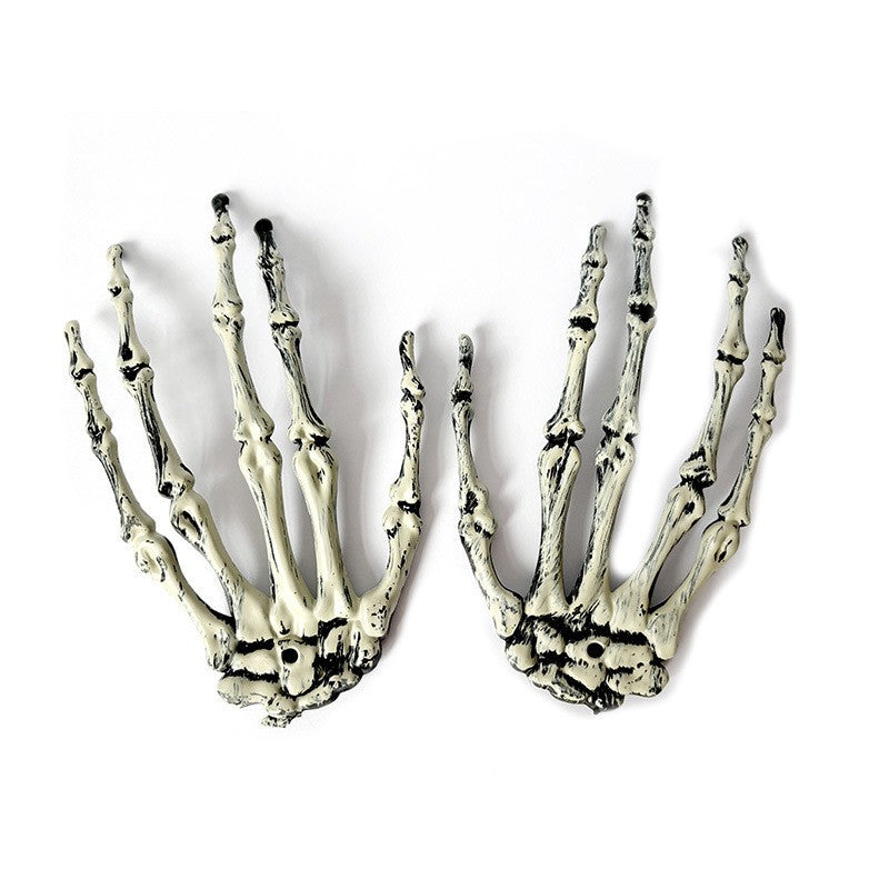 Movable skeleton hand earth spikes for Halloween garden decoration made of weatherproof plastic