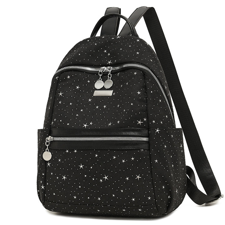 Star-Embellished Faux Suede Backpack