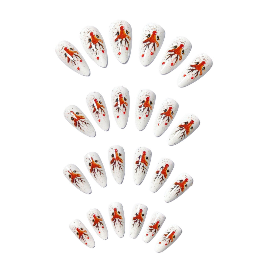 Artifical nails with Festive Reindeer Motif Kalsten