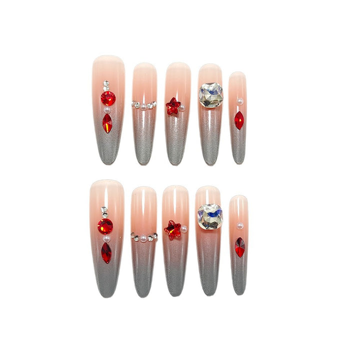 Sparkling artificial nails with decorative rhinestones Kalsten