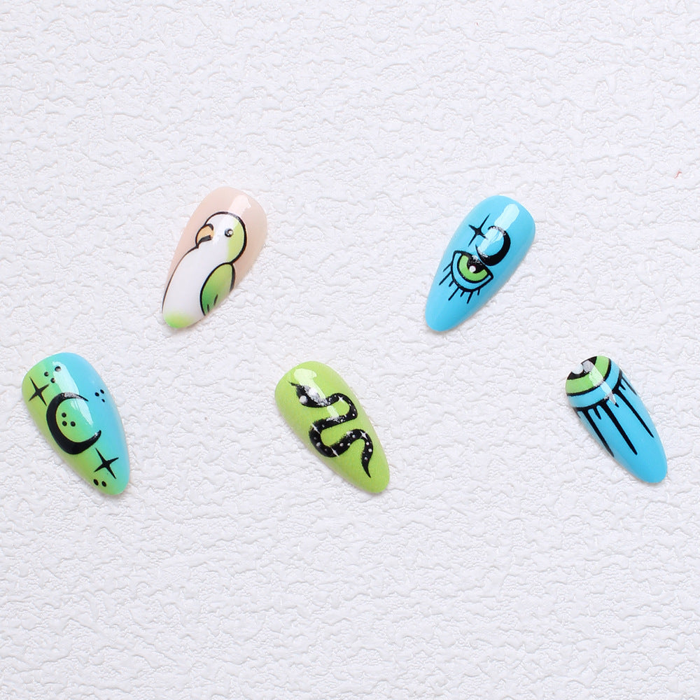 Artificial nail set with playful animal designs and eye-catching 3D designs Kalsten