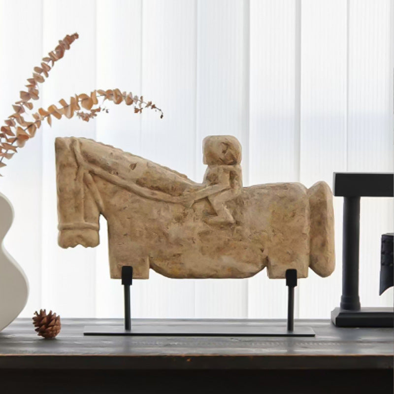 Decorative Horse Sculpture with Rider